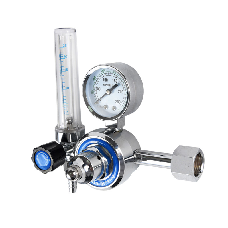 Non Calefacta Carbon Dioxide CO2 Regulator Full aes Gas Regulator cum flowmeter